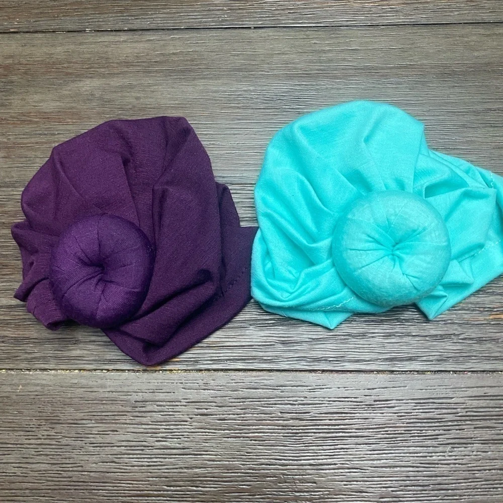 Newborn Toddler Infant Baby Turban Hat New  Lot of 2